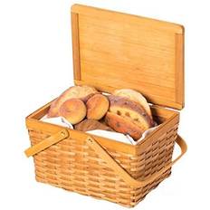 Vintiquewise Woodchip Picnic Cover Basket