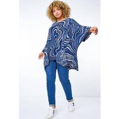 Roman Curve Swirl Print Batwing