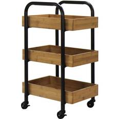 Oceanstar 3-Tier Metal Wheeled Trolley Table