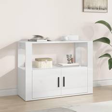 vidaXL High Gloss Engineered Wood White Sideboard