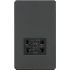 Knightsbridge Screwless 115V/230V Dual Voltage Shaver Socket Anthracite