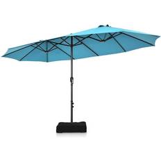 Costway 15FT Double-Sided Twin Patio Umbrella Sun Shade Base