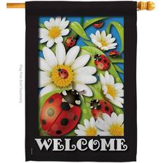 Breeze Decor 04068 Ladybug Heaven 2-Sided Vertical Impression Flag