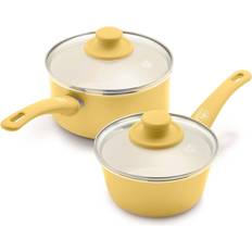 Yellow Cookware Sets GreenLife Grip 1qt 2qt Sauce Cookware Set with lid