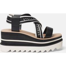 White Heeled Sandals Stella McCartney Sneak-Elyse Striped Platform Sandal