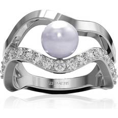 Sif Jakobs Ponza Ring - Silver/Transparent/Pearl