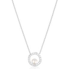 Sif Jakobs Ponza Circolo Necklace - Silver/Transparent/Pearls