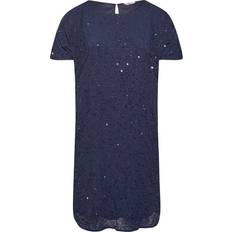 Yours Embellished Shift Dress - Dark Blue