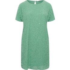 Yours Embellished Shift Dress - Pale Green