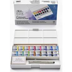 Winsor & Newton Cotman Watercolours Deluxe Sketchers' Pocket Box Half Pans 19-pack