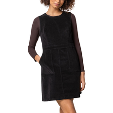 Dusk Corduroy Pull On Pinafore Dress - Black