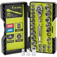 Ryobi 1/4 drive ratchet with case 26-piece