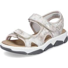 Rieker Silver - Women Sandals Rieker sandal sandals high-heeled ankle-strap shoes beige 69066