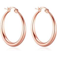 Jones Rose Gold Plated 25mm Hoop Earrings