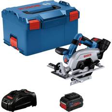 Bosch Professional GKS 18V-57-2 L Batteridrevet, håndholdt rundsav 165 mm inkl. ekstra batteri, Inkl. oplader, Kuffert 18 V