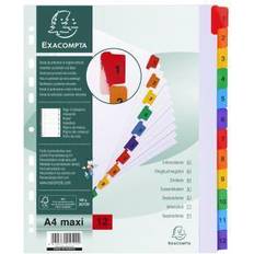 Exacompta Index 1-12 A4 Extra Wide 160gsm Card