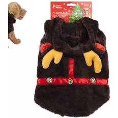 PMS white christmas pet plush reindeer coat jacket dog outfit