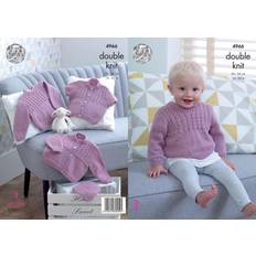 King Cole 4966 DK Pattern Baby Sweater Cardigan & Hat