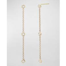 Zoe Lev Triple Bezel Diamond Drop Earrings Gold Gold