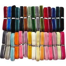 Chenkou craft 30 yards 3/8" velvet ribbon total 30 3/8"10mm multicolored