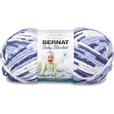 Bernat Super Bulky 100% Polyester White and Blue Yarn 220 yd