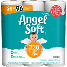 Recycled Packaging Toilet & Household Papers Angel Soft Mega Toilet Paper 24 Rolls