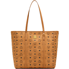 MCM Aren Top-Zip Shopper - Cognac