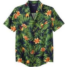 Island Printed Rayon Short Sleeve Shirt - Tropical Floral