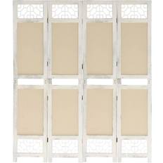 vidaXL 4-Panel Cream Room Divider