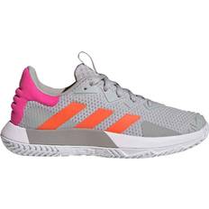 Grey Racket Sport Shoes adidas SoleMatch Control W - Grey Two/Solar Orange/Team Shock Pink