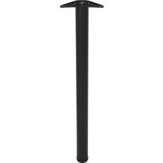 Black Steel & Worktop Leg 870mm 60mm - Black - Rothley