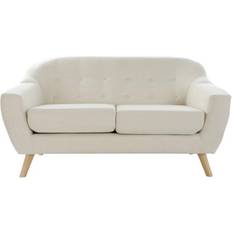 Dkd Home Decor 2 personers Scandi Gummitræ Flødefarvet Sofa