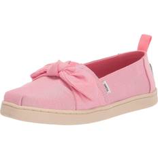 Pink Espadrilles Children's Shoes Toms Alpargata Carnation Pink Twill Glimmer/bow Canvas Shoe, Pink, Younger