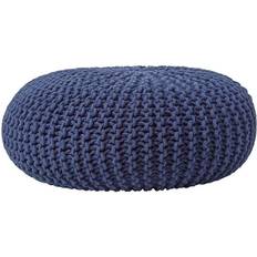 Red Stools Homescapes Large Knitted Footstool Pouffe
