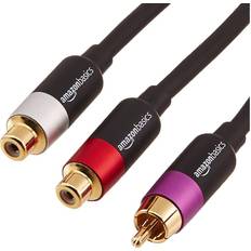 Amazon Basics 1-Male to 2-Female RCA Y-Adapter Splitter Cable 12-Inches