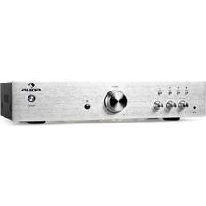 Auna Stereo amplifier power hi fi brushed stainless steel remote control 600 w silver