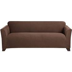 Sure Fit Stretch Morgan Box Cushion Loose Sofa Cover Brown