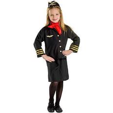 Dress Up America Flight attendant costume for girls stewardess costume set