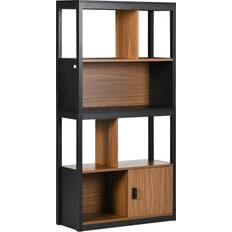 Brown Book Shelves Homcom 4-Tier Book Shelf 150cm