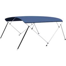 vidaXL 4 Bow Bimini Top Navy Blue 243x230-244x137 cm Boat Canopy Awning