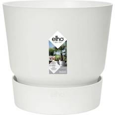 Elho Greenville Round Pot & Base WHITE 25cm NWT7028