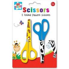The Home Fusion Company 2 Animal Print Pattern Safety Scissors Arts Craft School