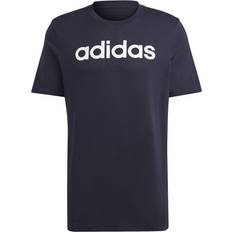 Adidas Essentials Single Jersey Linear Embroidered Logo Tee Men - Legend Ink/White