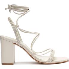 Schutz Maximo Block-Heel Sandals pearl 8.5B