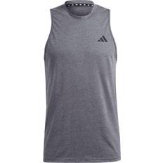 Adidas Train Essentials Feelready Training Sleeveless Tee - Dark Grey Heather/White/Black