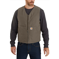 Carhartt Relaxed Fit Washed Duck Sherpa-Lined Vest - Driftwood