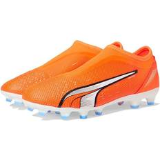 Puma Ultra Match Lacelsss FG/AG Junior Firm Ground Soccer Cleats Orange/White/Blue-6.5 no color