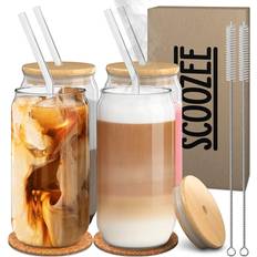 Glass Glass Jars with Straw Scoozee - Glass Jar with Straw 47.3cl 4pcs