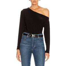 Norma Kamali Long Sleeve Drop Shoulder Top - Black