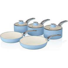 Cast Iron Hob Cookware Swan Retro Cookware Set with lid 5 Parts